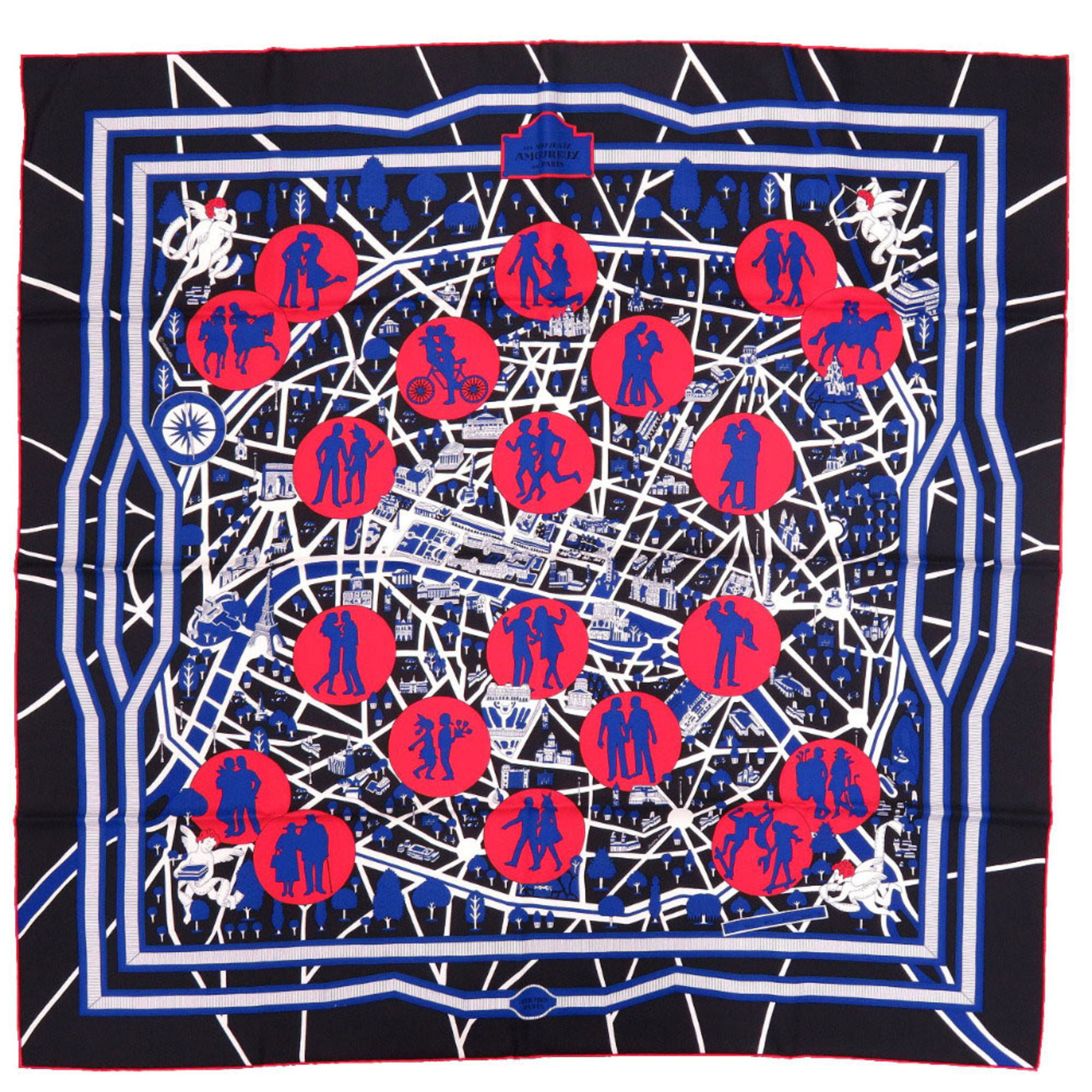 Hermes Authentic Black Silk Scarf Hermes Authentic Black Silk Scarf